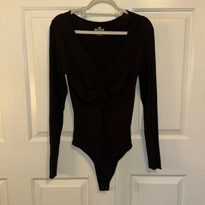 Black Ribbed Bodysuit